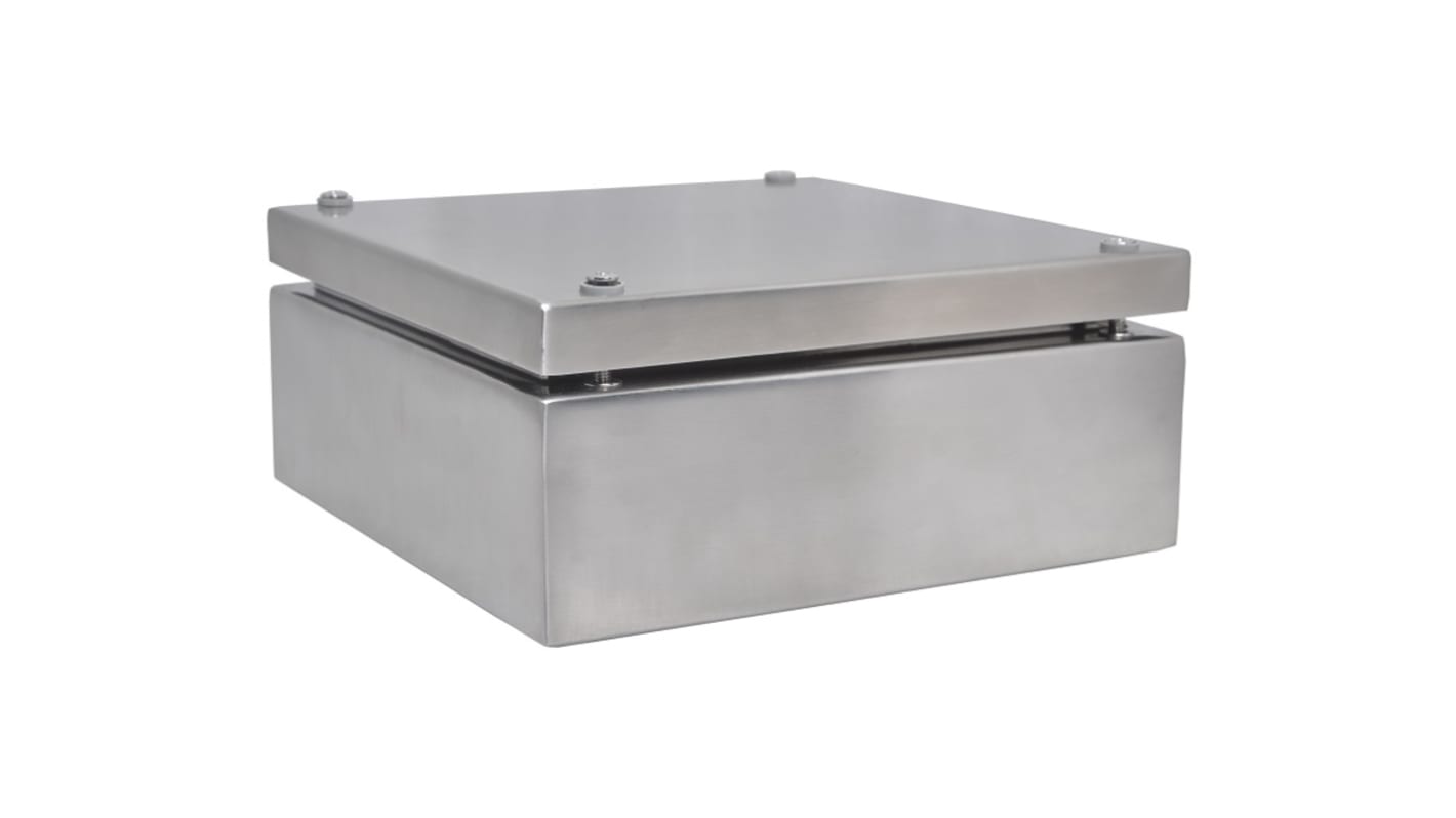 RS PRO 304 Stainless Steel Enclosure, IP66, 200 mm x 200 mm x 81mm