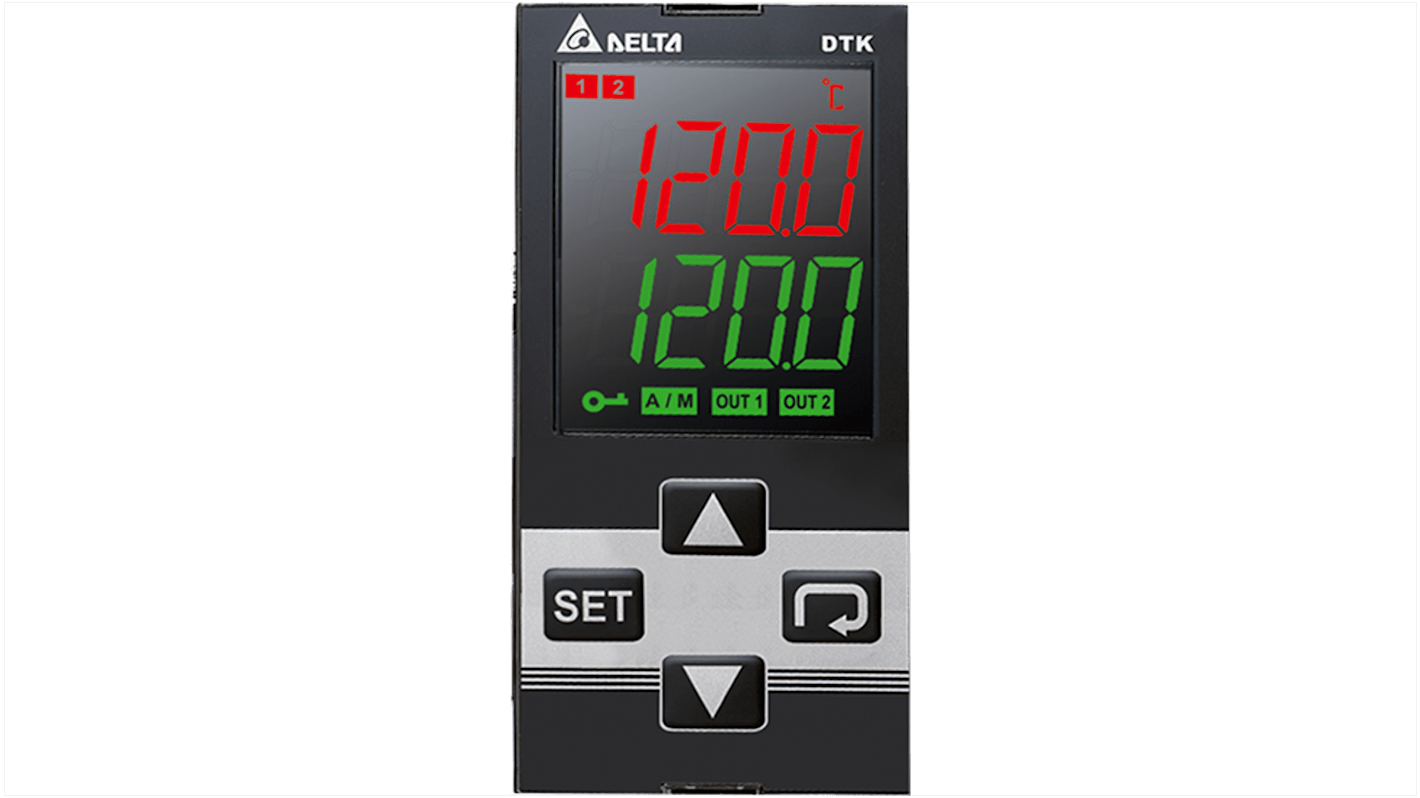 Rs-Online Termoregolatori PID Delta Electronics DTK 100 → 240 V 48 x 96 (1/8 DIN)mm 2 uscite Relè