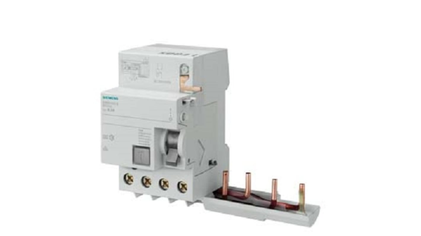 RCCB Siemens, 63A Tipo A, 4 Polos SENTRON 400V ac