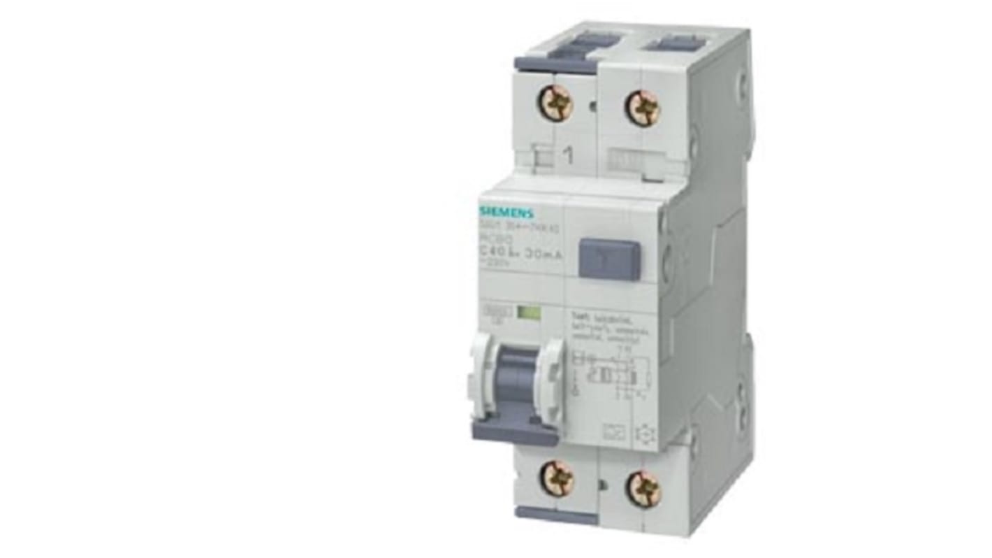 Siemens RCBO, 2-polet, 10A, følsomhed: 10mA