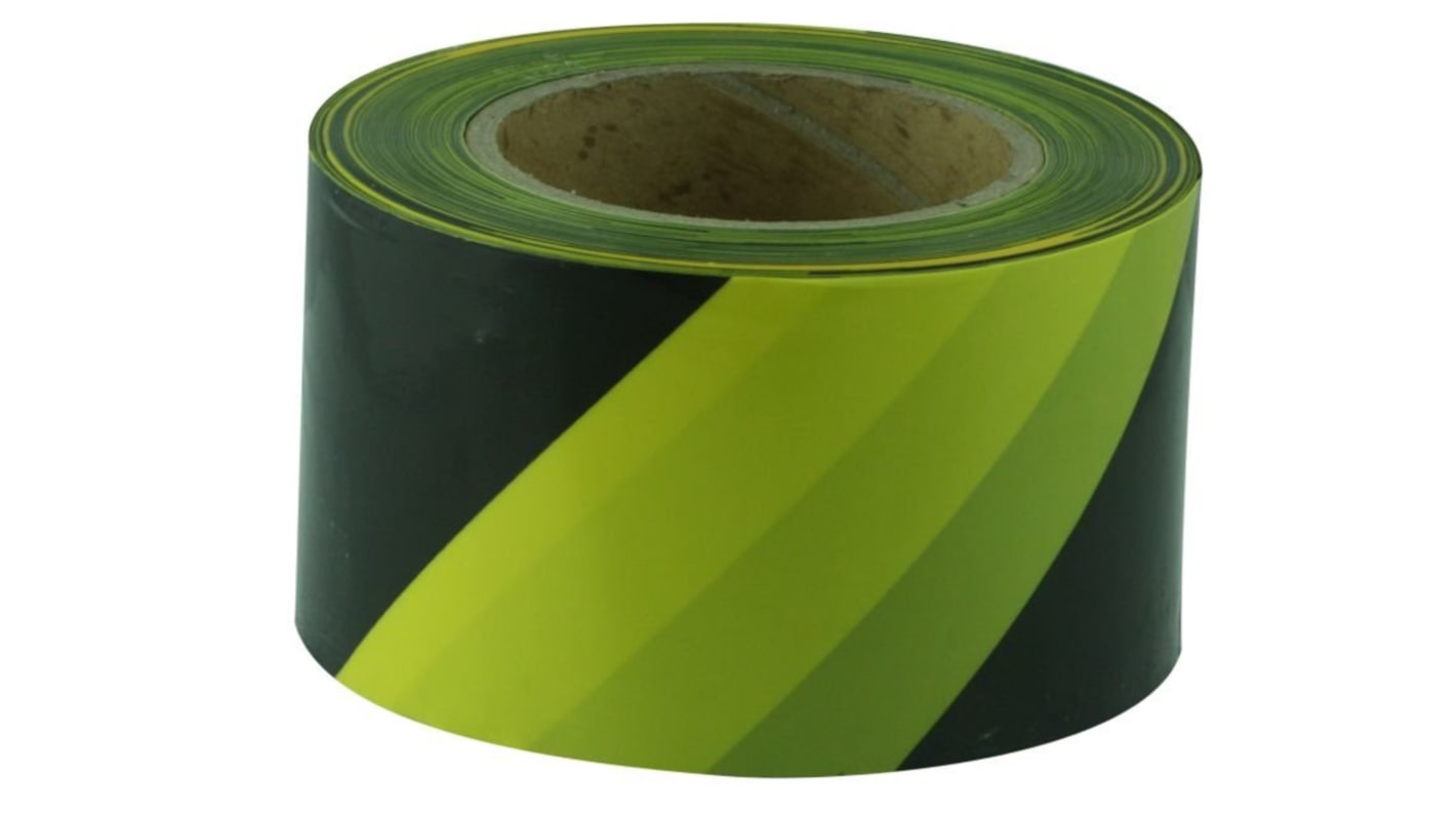 Maxisafe Black, Yellow Polyethylene 100m Barrier Tape