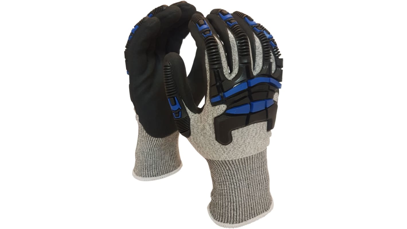 Maxisafe Black, Grey Nitrile Abrasion Resistant Work Gloves, Size 9, Nitrile Micro-Foam Coating
