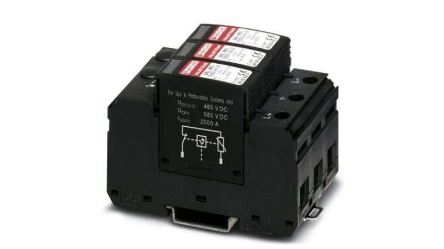 Phoenix Contact, VAL-MS 1000DC-PV/2+V Surge Arrester 335 V ac Maximum Voltage Rating Surge Arrester