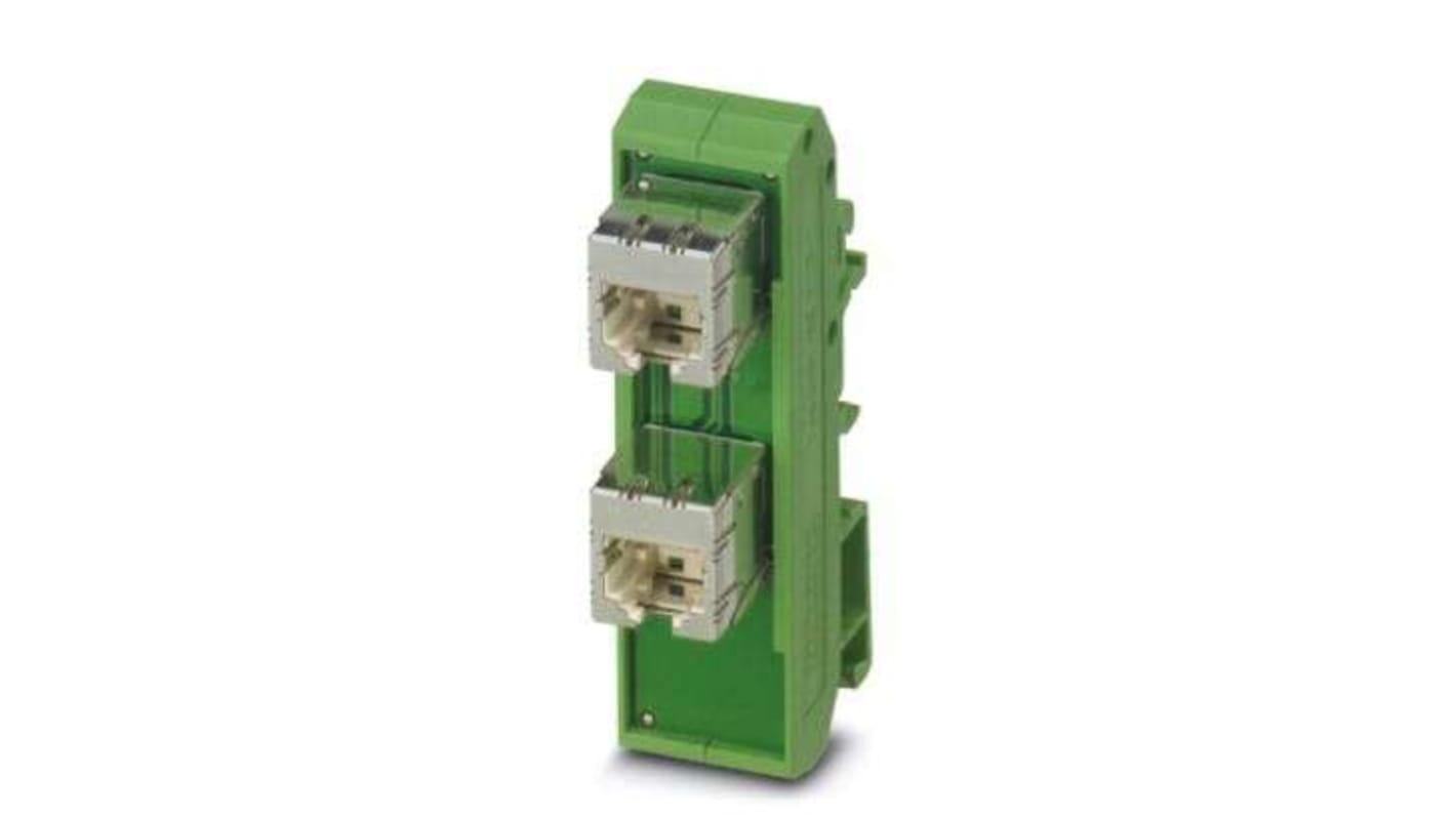 Patch panel, Phoenix Contact, Cat5, 1 porte, RJ45, 78mm, Verde, Serie FL-PP-RJ45/RJ45-B