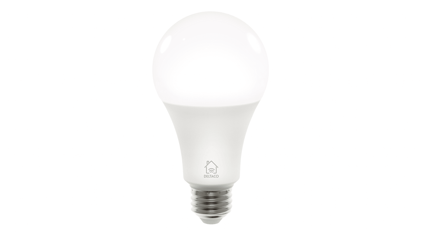 Deltaco Smart Glühbirne Intelligente LED-Leuchte 9 W mit E27 Sockel 2700 → 6500K, Weiß, dimmbar