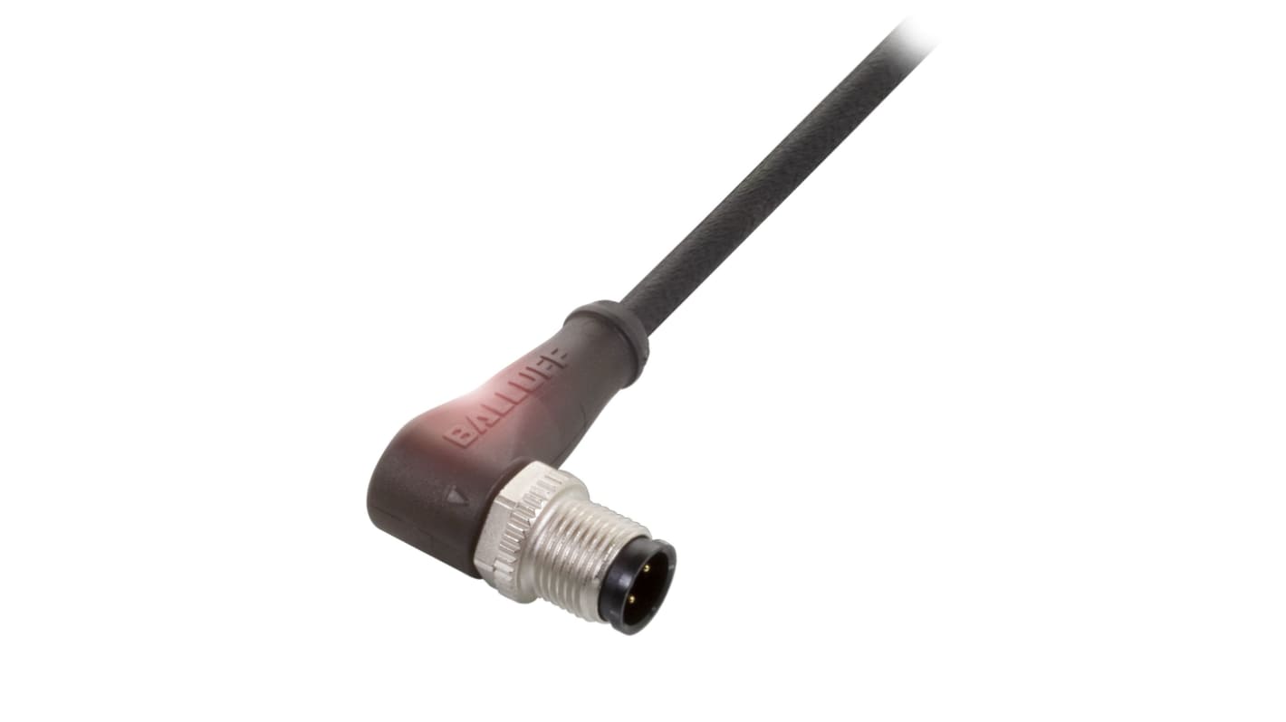 BALLUFF Right Angle Male M12 to Unterminated Sensor Actuator Cable, 10m
