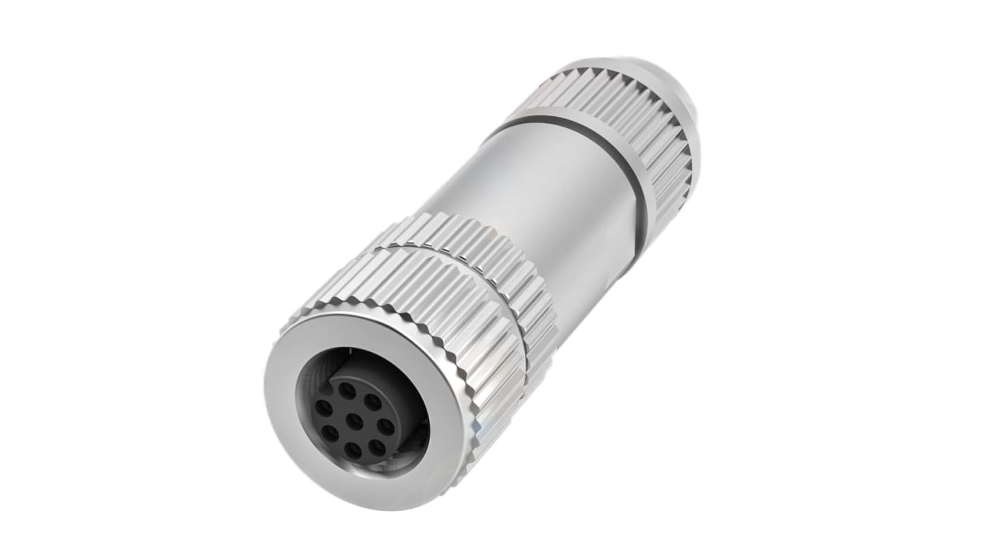 BALLUFF M12圆形连接器插座, 8芯, 电缆安装, 螺钉端接, IP67
