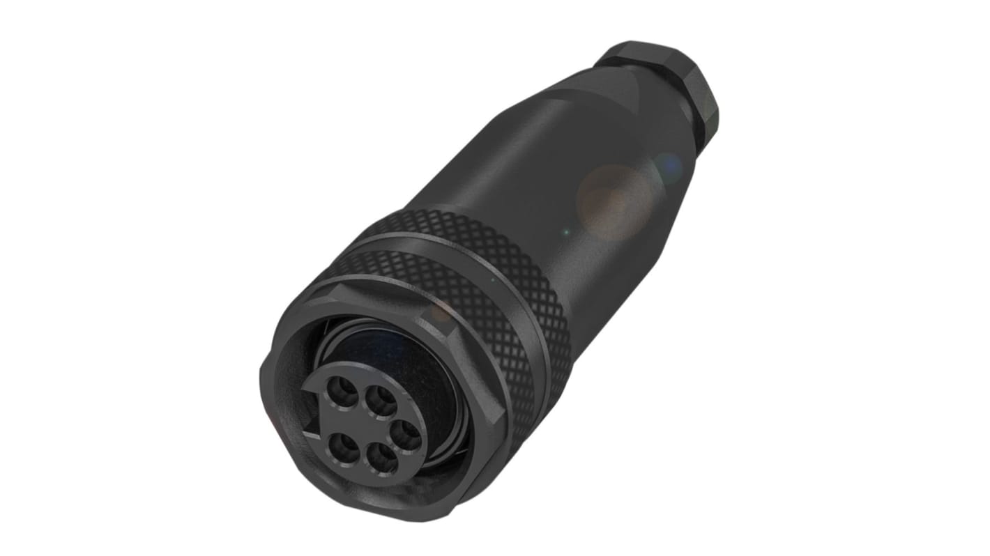 BALLUFF 7/8圆形连接器插座, 5芯, 电缆安装, 螺钉端接, IP67