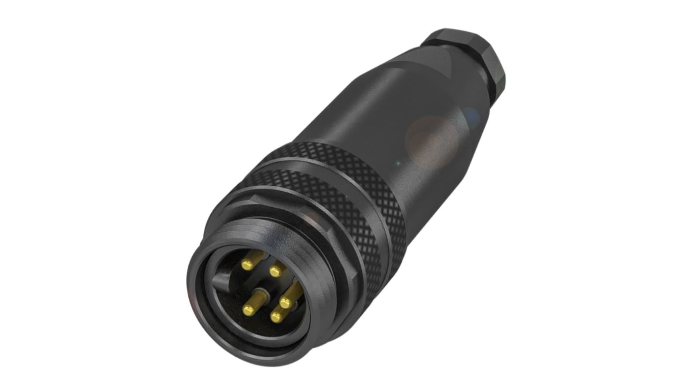 BALLUFF 7/8圆形连接器插头, 5芯, 电缆安装, 螺钉端接, IP67