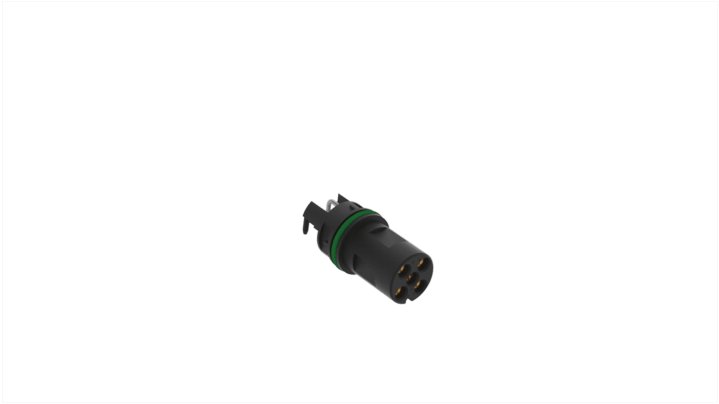 ERNI Circular Connector, 5 Contacts, Rear Mount, M12 Connector, Socket, Female