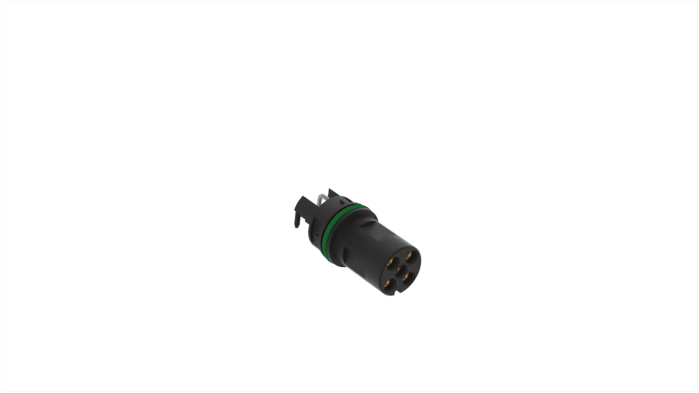 Connecteur circulaire ERNI, M12, 5 contacts, Montage arrière, raccordement Enfichable
