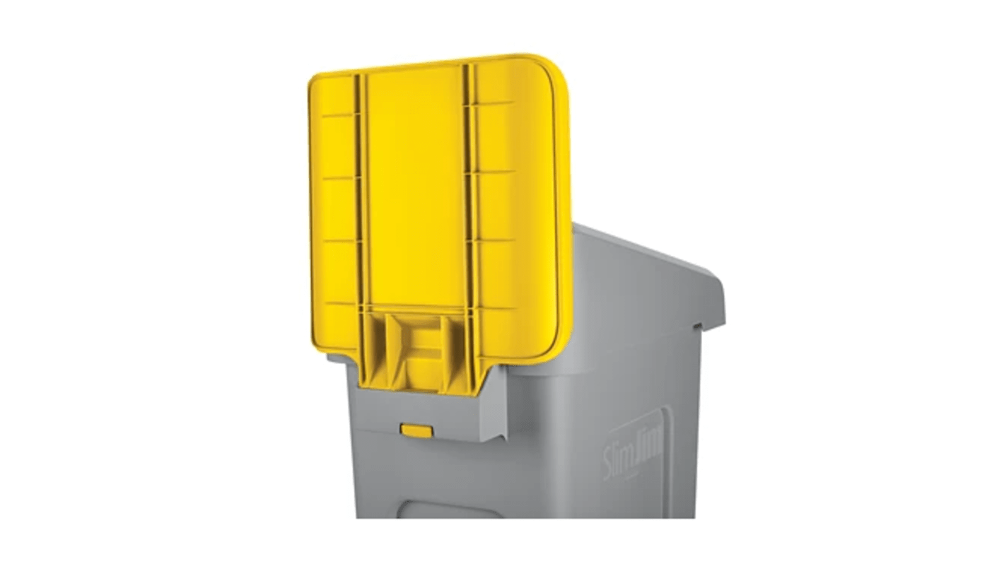 Rubbermaid Commercial Products 298.5mm Yellow Polypropylene Waste Bin Lid for Slim Jim Recycling Station Lid Inserts,