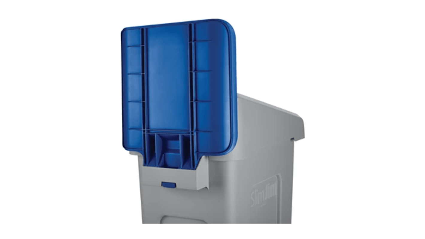 Rubbermaid Commercial Products 298.5mm Blue Polypropylene Waste Bin Lid for Slim Jim Recycling Station Lid Inserts,