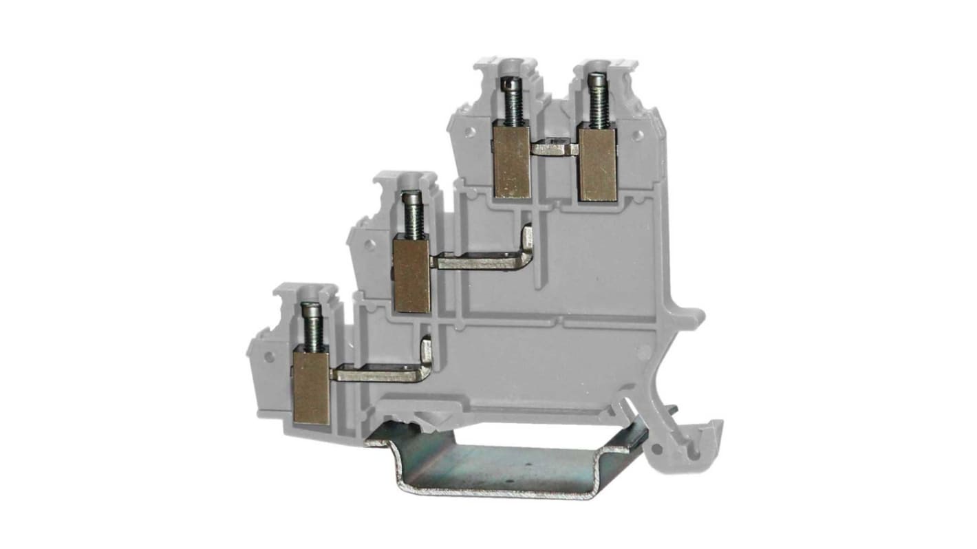Morsettiera passante RS PRO, Grigio, livello Triplo, 24A