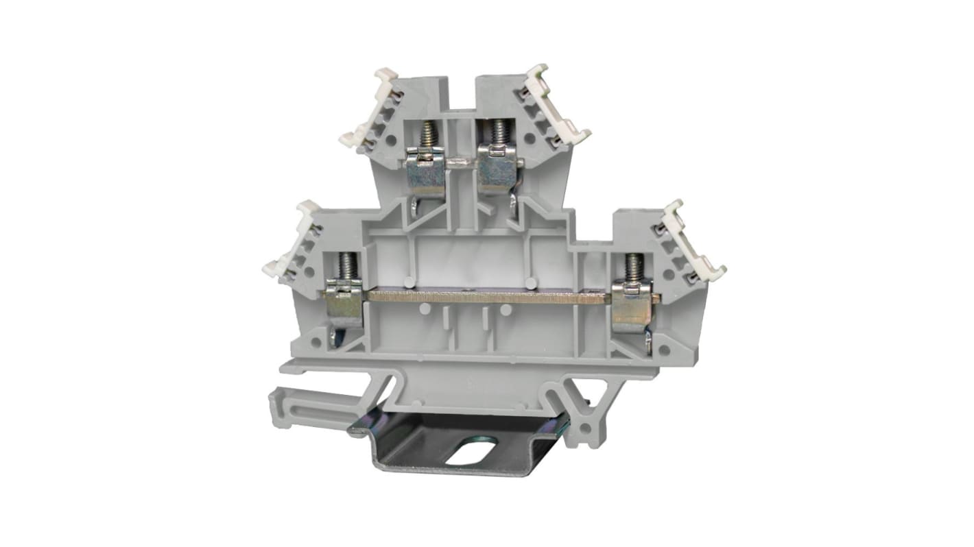 Morsettiera passante RS PRO, Grigio, livello Doppio, 32A