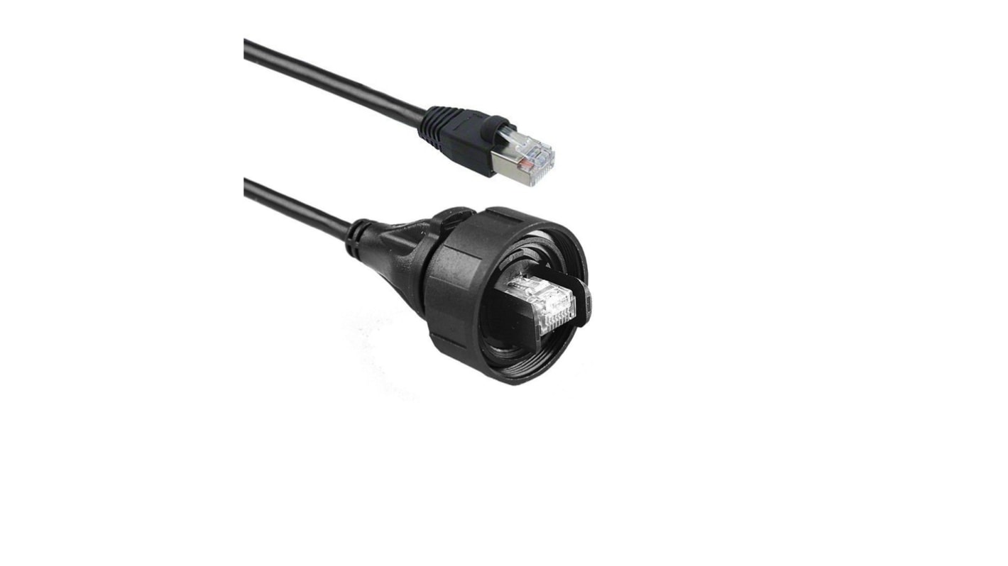 Cable Ethernet Cat5e STP Bulgin de color Negro, long. 2m