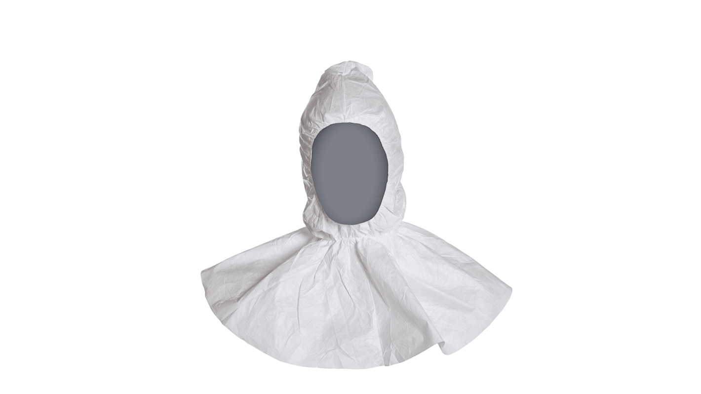 DuPont D13395804 White Anti-Static Tyvek Protective Hood, Resistant to Non-Hazardous Substances