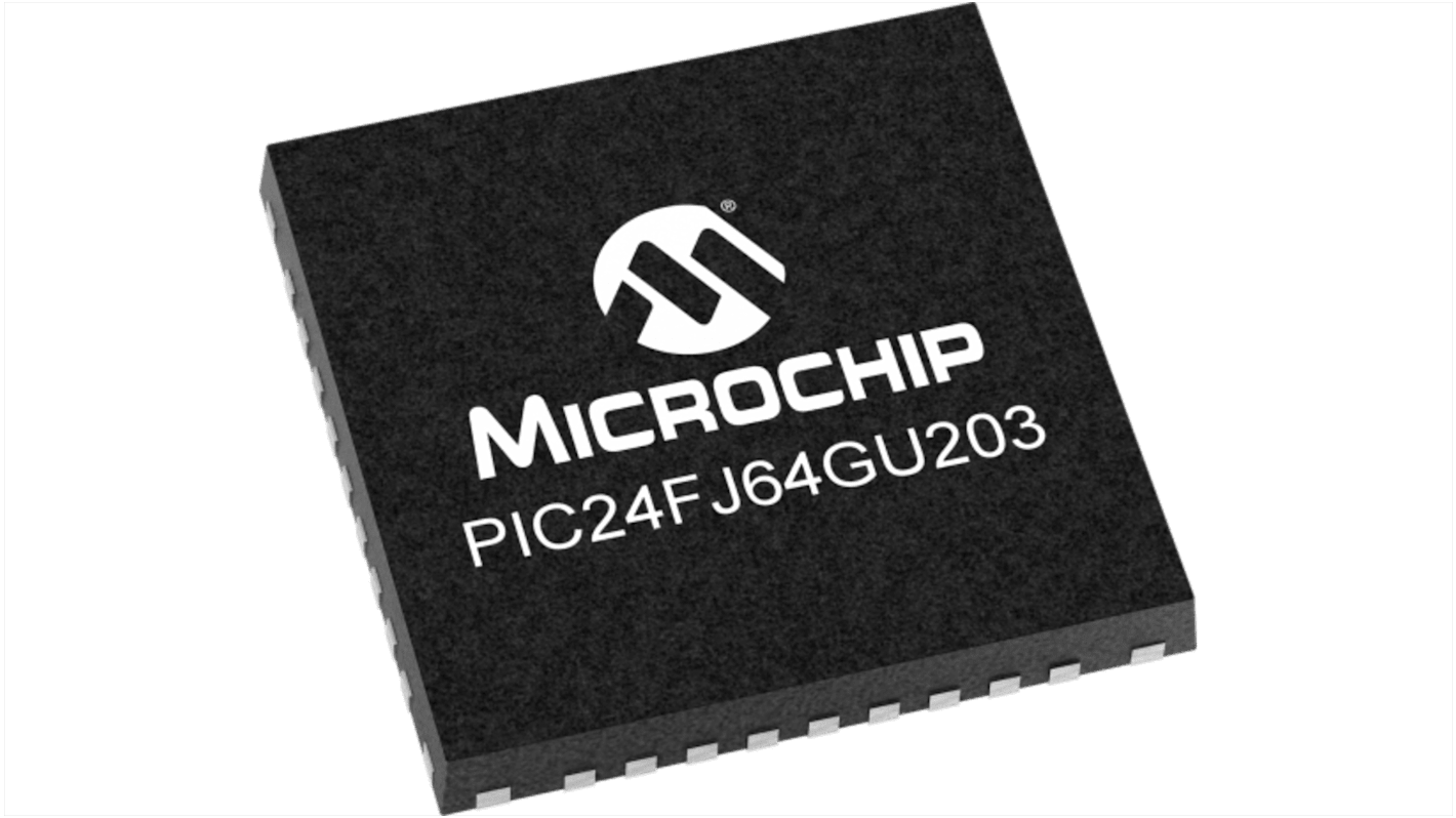Microchip PIC24FJ64GU203-I/M5, 16bit PIC Microcontroller MCU, PIC, 32MHz, 64 kB Flash, 36-Pin UQFN