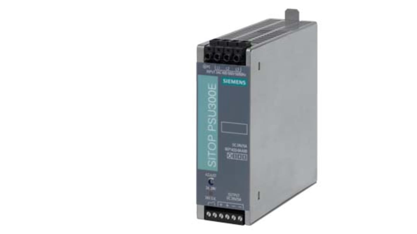 Siemens SITOP Switched Mode Switching Power Supply, 400 → 500V ac ac Input, 24V dc dc Output, 5A Output, 120W
