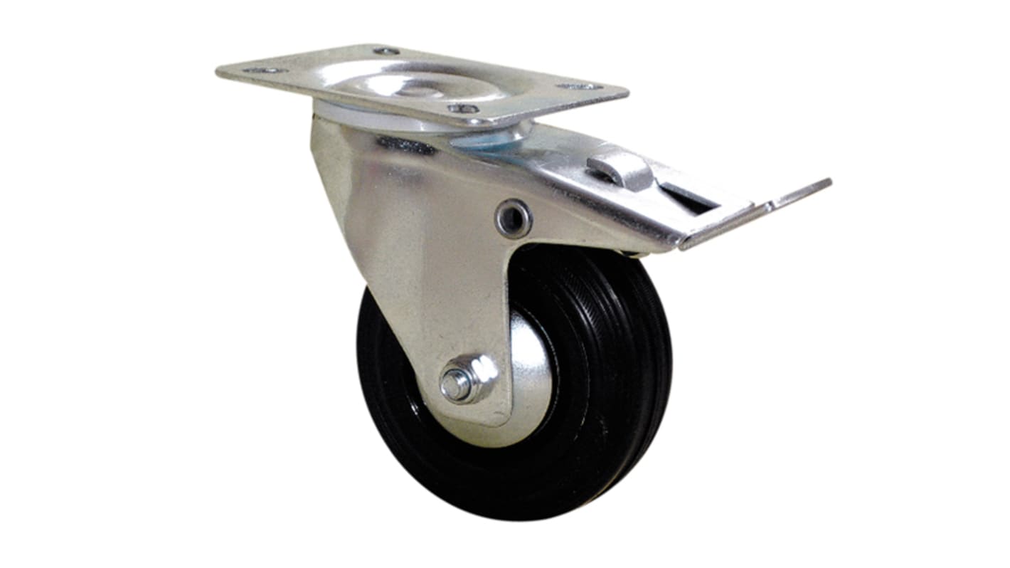 Guitel Hervieu Braked Swivel Castor Wheel, 80kg Capacity, 80mm Wheel