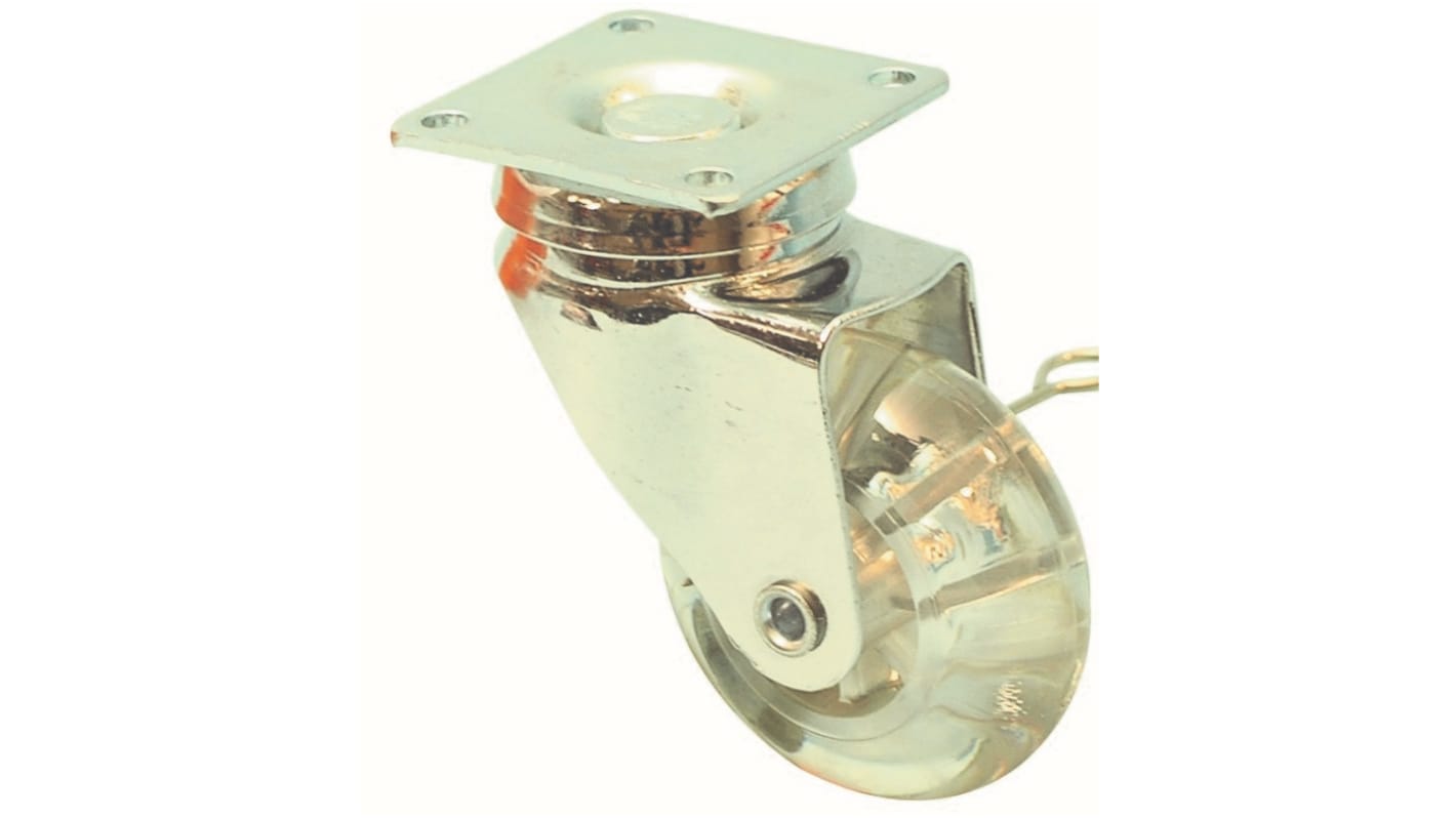 Roulette industrielle Pivotante Guitel Hervieu, Acier chromé, Ø 50mm, 40kg