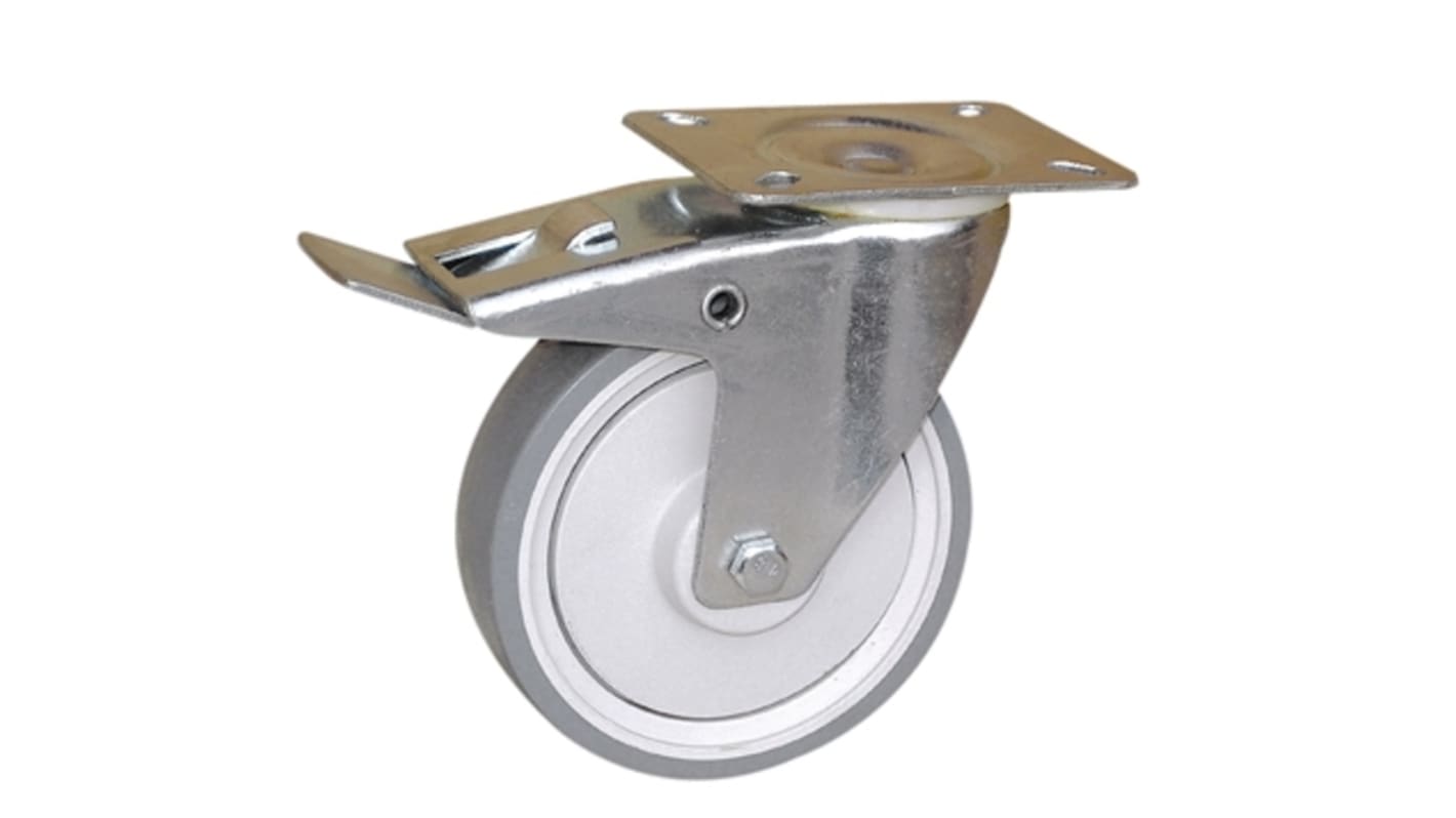 Rueda giratoria con freno Guitel Hervieu, Ø de rueda 100mm, para uso intermedio hasta 150kg