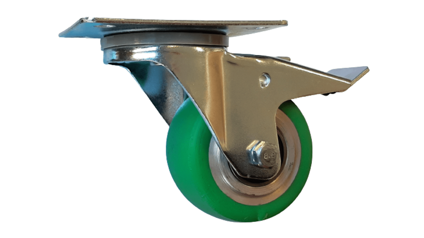 Guitel Hervieu Braked Swivel Castor Wheel, 180kg Capacity, 80mm Wheel