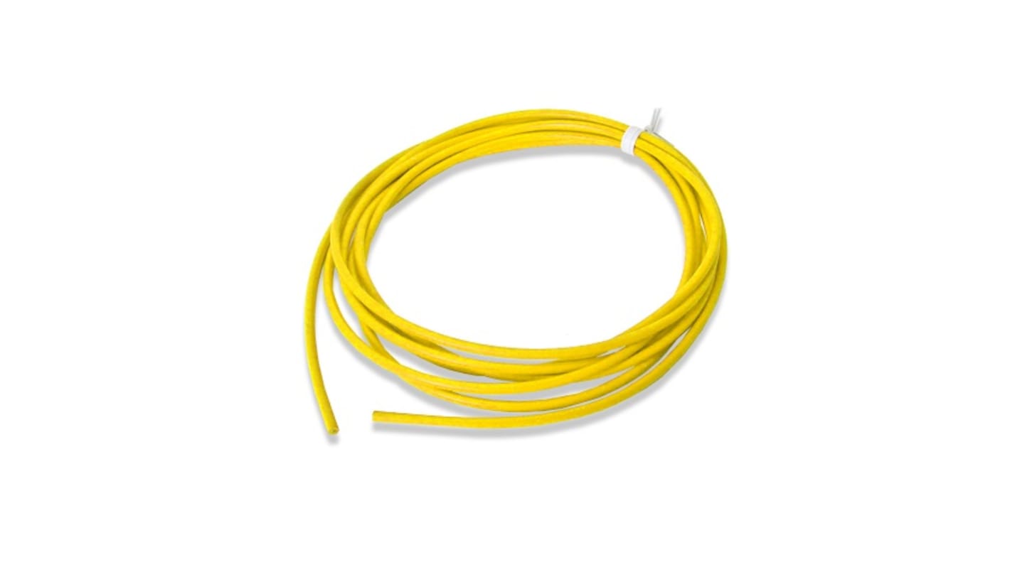 Mueller Electric Coolflex45 Series Yellow 5.26 mm² Hook Up Wire, 10 AWG, 1064, 3.05m, Silicone Insulation, WI-M-10-10-4