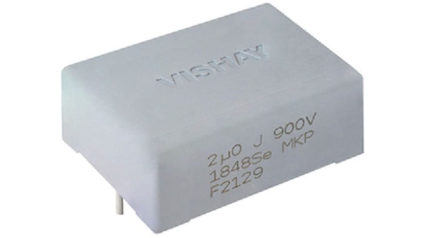 Condensador de película de polipropileno Vishay, 10μF, 10%, 1.2kV dc, Montaje en orificio pasante