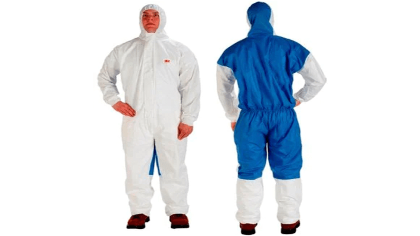 3M 7000089640 Blue, White Anti-Static Polyethylene, Polypropylene Personnal Protection Hood, Resistant to Abrasion,