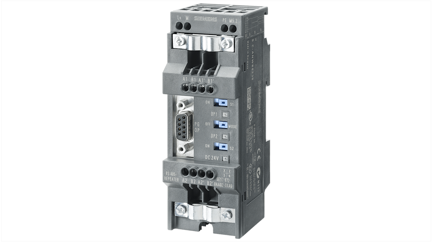 Repetidor Siemens 6AG1972, para usar con Sistemas de bus PROFIBUS/MPI tipo Modbus
