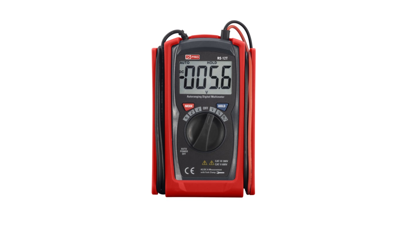 RS PRO Hand LCD Digital-Multimeter, CAT II, CAT III 600V ac / 100A ac, 60MΩ, ISO-kalibriert