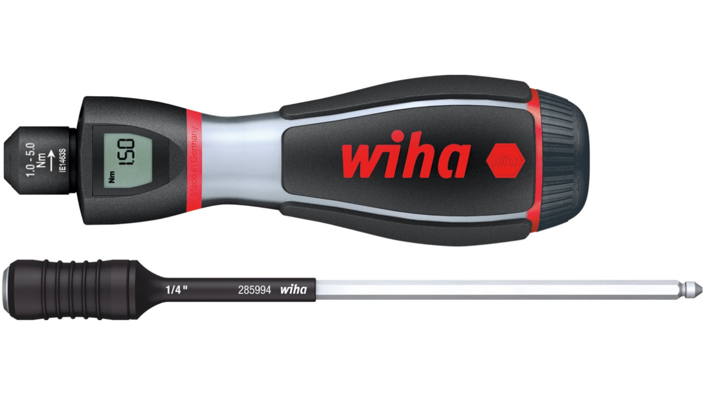 Wiha Adjustable Hex Torque Screwdriver, 1 → 5Nm, 4 mm Drive