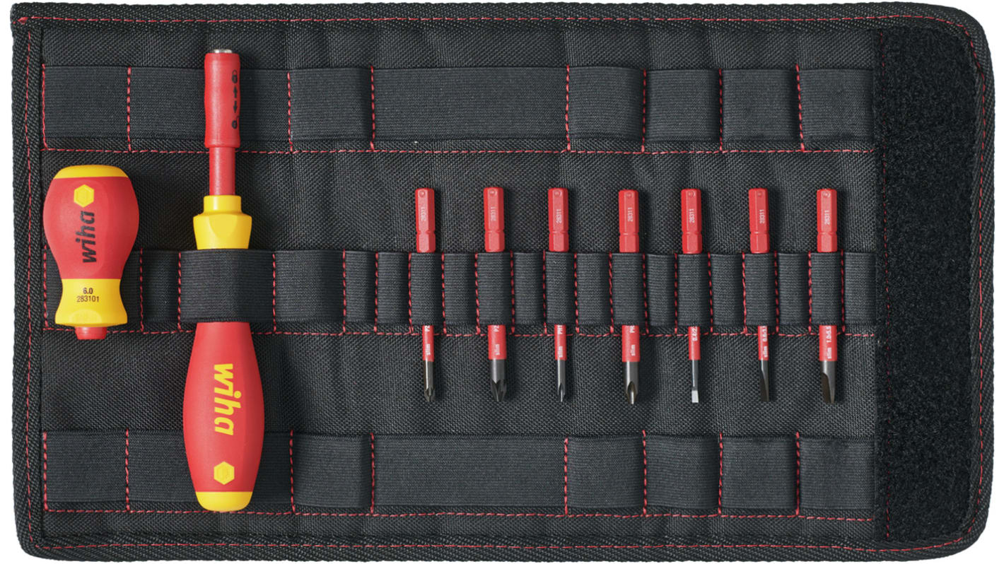 Wiha Phillips; Pozidriv; Slotted Interchangeable Insulated Screwdriver Set, 10-Piece