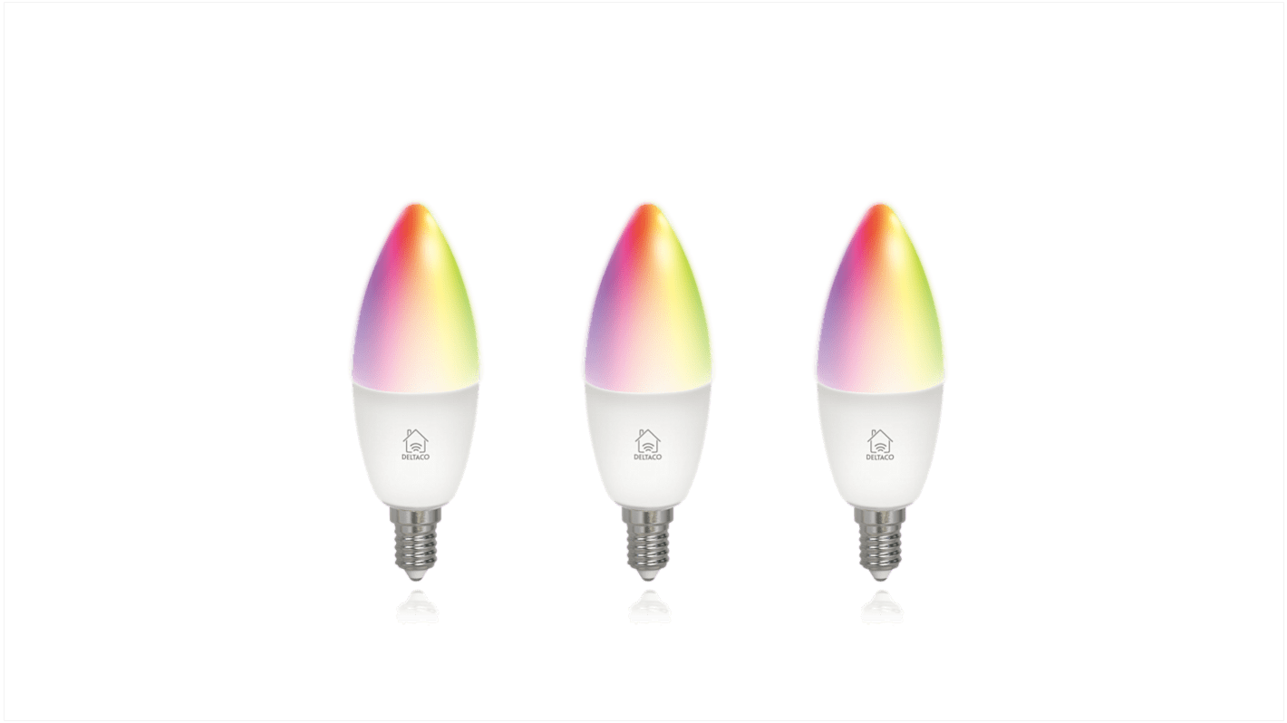 SH LE14RGB 3P Deltaco 5 W E14 Smart Bulb Smart Bulb Cool White RGB Warm White RS