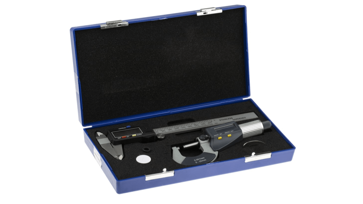 RS PRO Metric & Imperial Caliper and Micrometer Measuring Set With UKAS Calibration