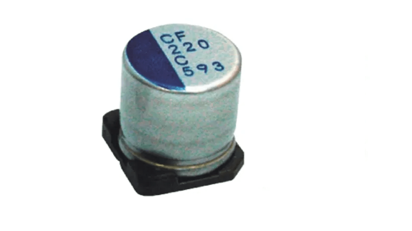 Nichicon 220μF Surface Mount Polymer Capacitor, 35V