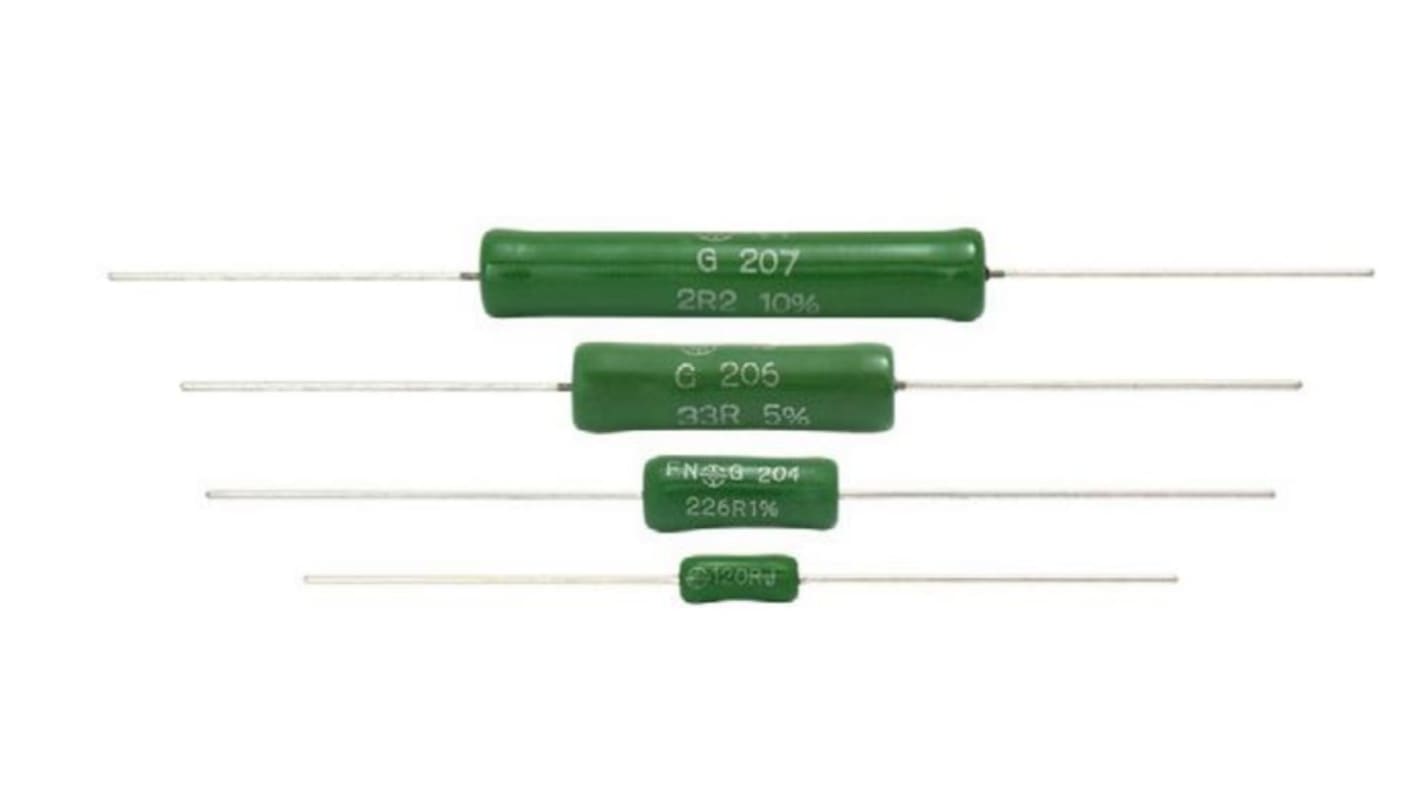 Vishay 大功率绕线电阻, 轴向, 390mΩ, 7W, ±5%容差
