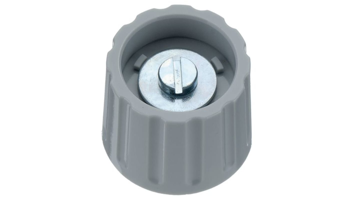 Elma 21mm Grey Potentiometer Knob for 6mm Shaft Round Shaft, 020-4410