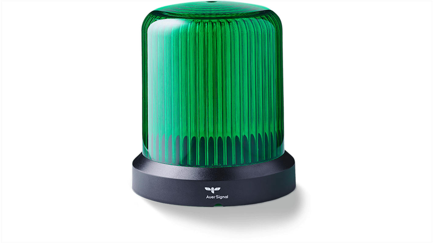 AUER Signal RDMHP Series Green Dimming, Flashing, Pulsating, Rotating, Steady, Strobe Beacon, 110-240 V ac, Horizontal,