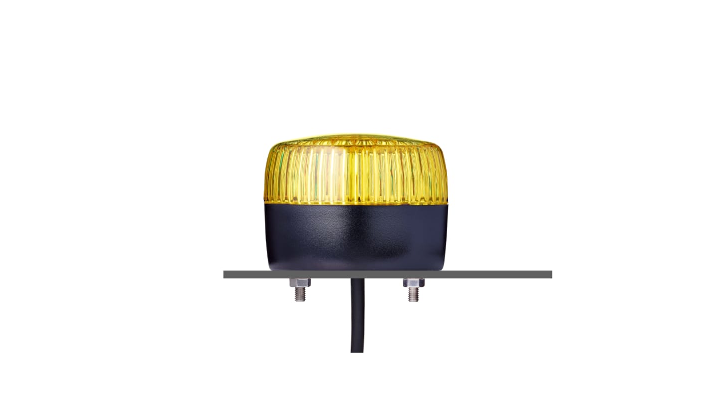 AUER Signal PCL Series Yellow Multiple Effect Beacon, 24 V ac/dc, Horizontal, Tube Mounting, Vertical, LED Bulb, IP67,