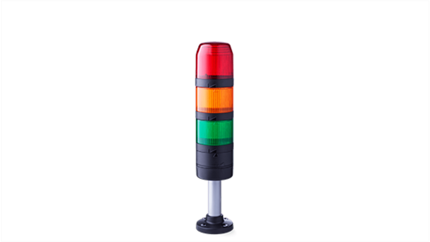 Rs-Online Torretta di segnalazione AUER Signal 24 V c.a./c.c. LED 3 elementi lenti lenti Ambra Verde Rosso
