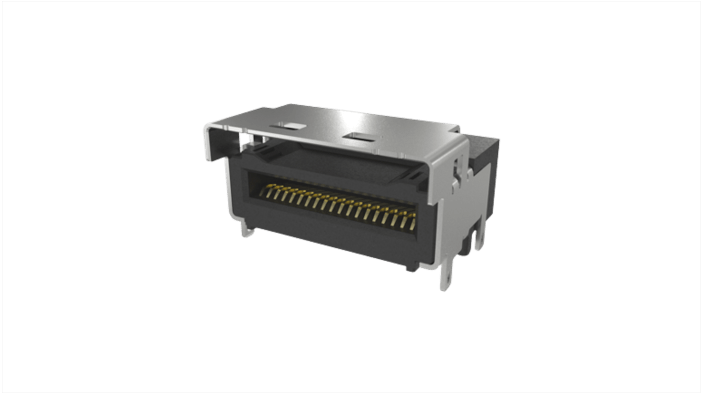 Amphenol Communications Solutions Right Angle Edge Connector, 74-Contacts, 0.6mm Pitch