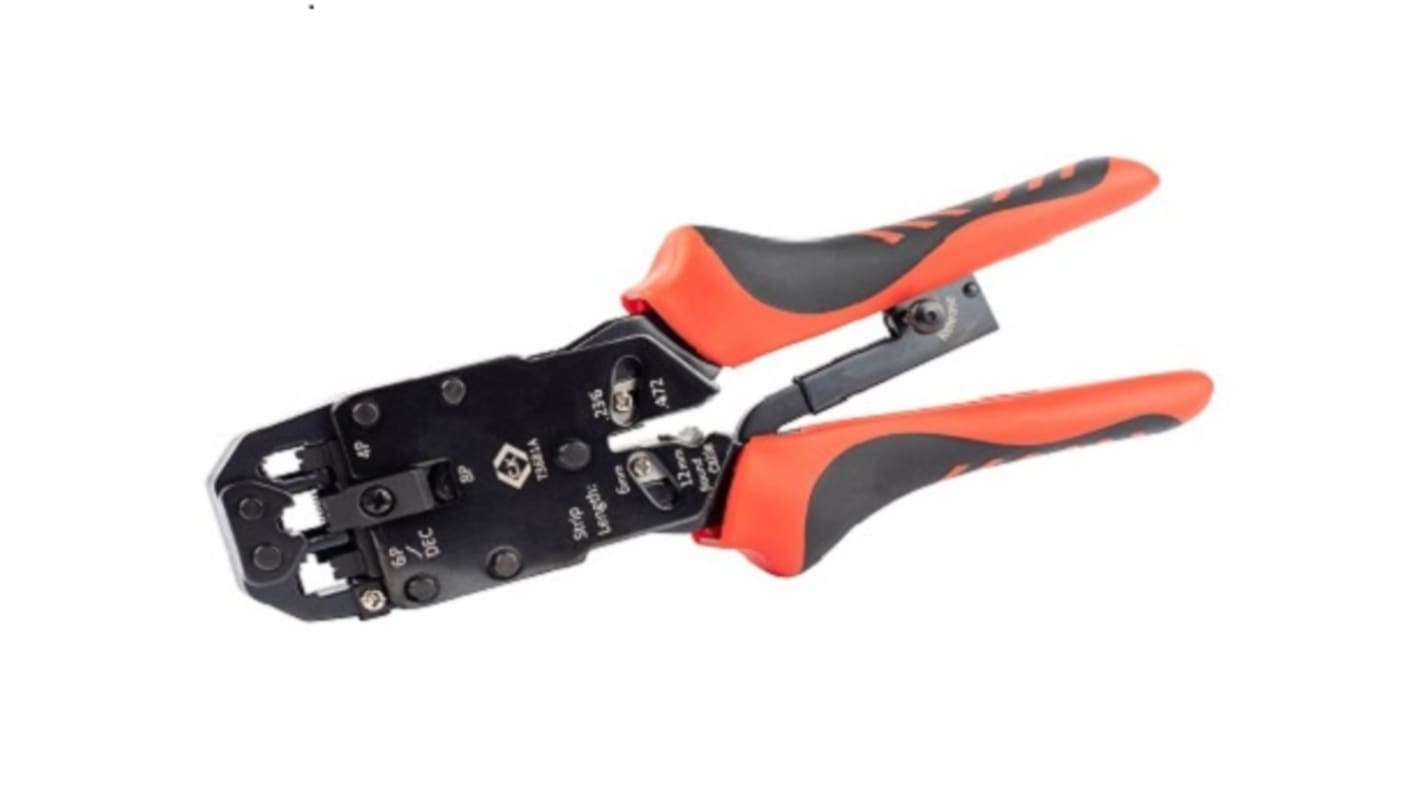 CK Ratchet Crimping Pliers Hand Crimp Tool for RJ11 Connectors, RJ12 Connectors, RJ45 Connectors