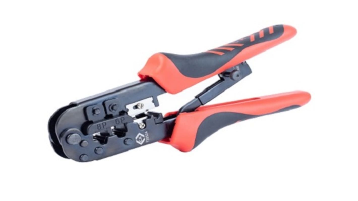 CK Ratchet Crimping Pliers Hand Crimp Tool for RJ11 Connectors, RJ12 Connectors, RJ45 Connectors