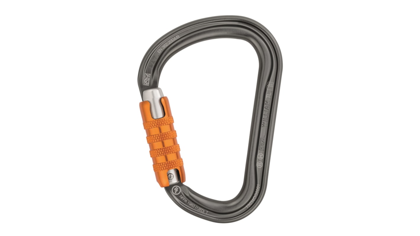 Moschettone Petzl, apertura da 27mm, bloccaggio a Tripla azione, in Alluminio