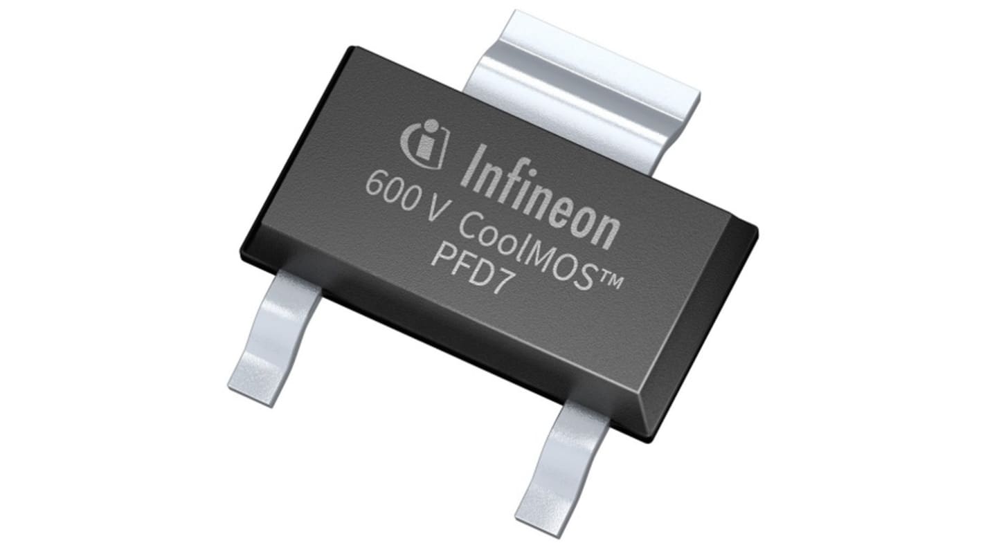 N-Channel MOSFET, 3 A, 650 V, 3-Pin SOT-223 Infineon IPN60R2K0PFD7SATMA1