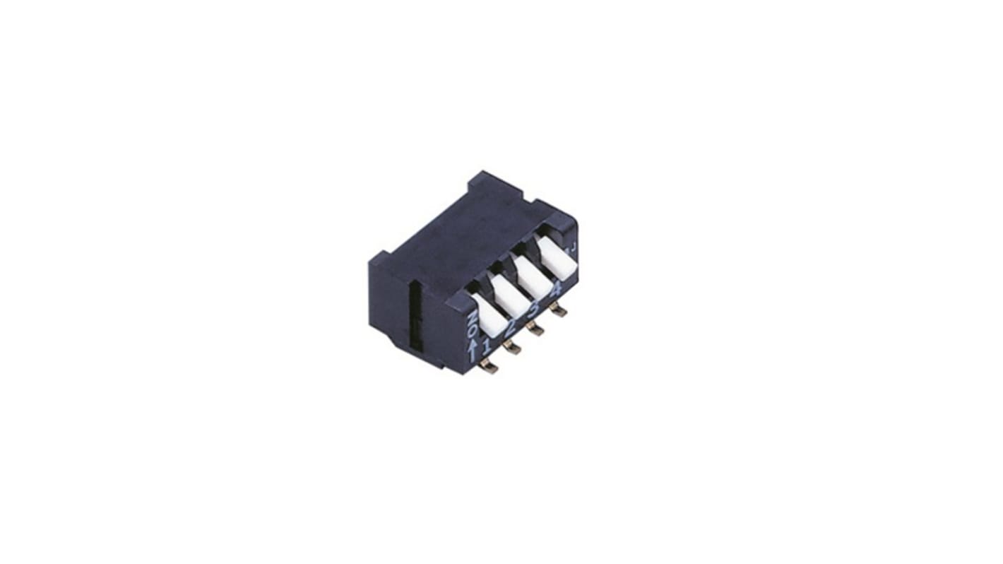 NIDEC COPAL ELECTRONICS GMBH 4位Piano Dip 开关, 琴键执行器, 4PST触点, PCB安装