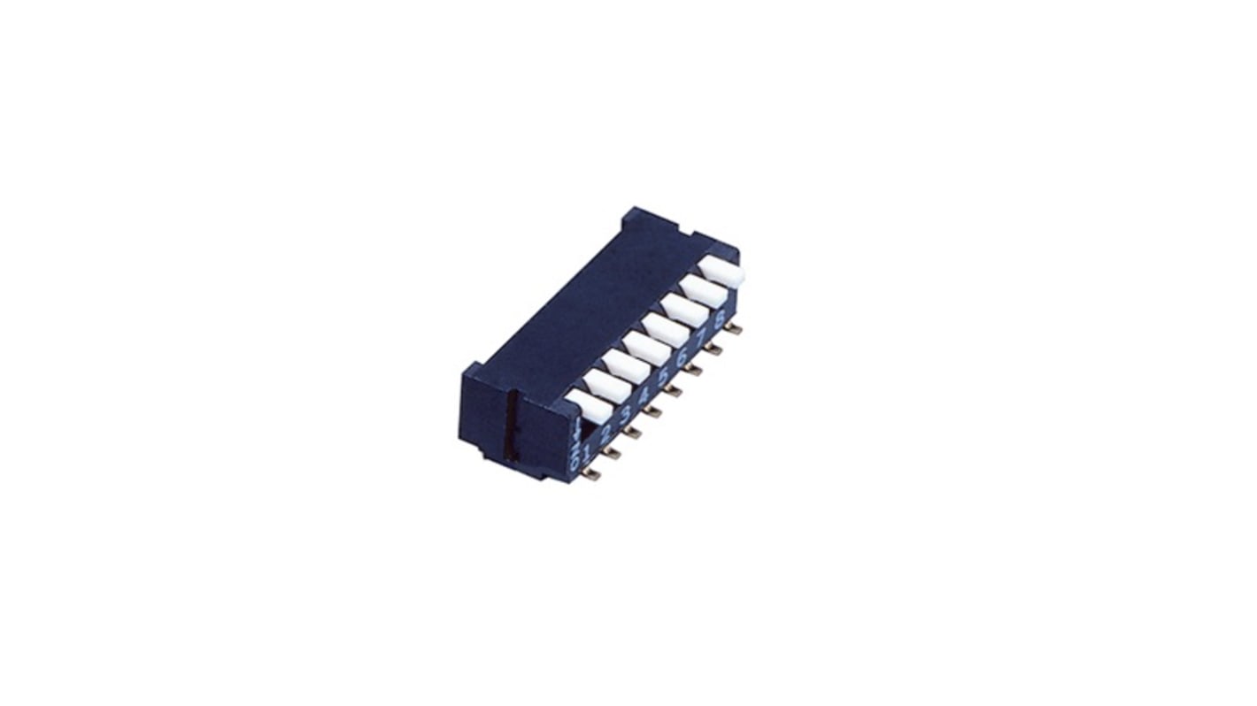 Interruptor Dip Piano, 8PST, PCB, Actuador Piano, 100 mA, 8 vías