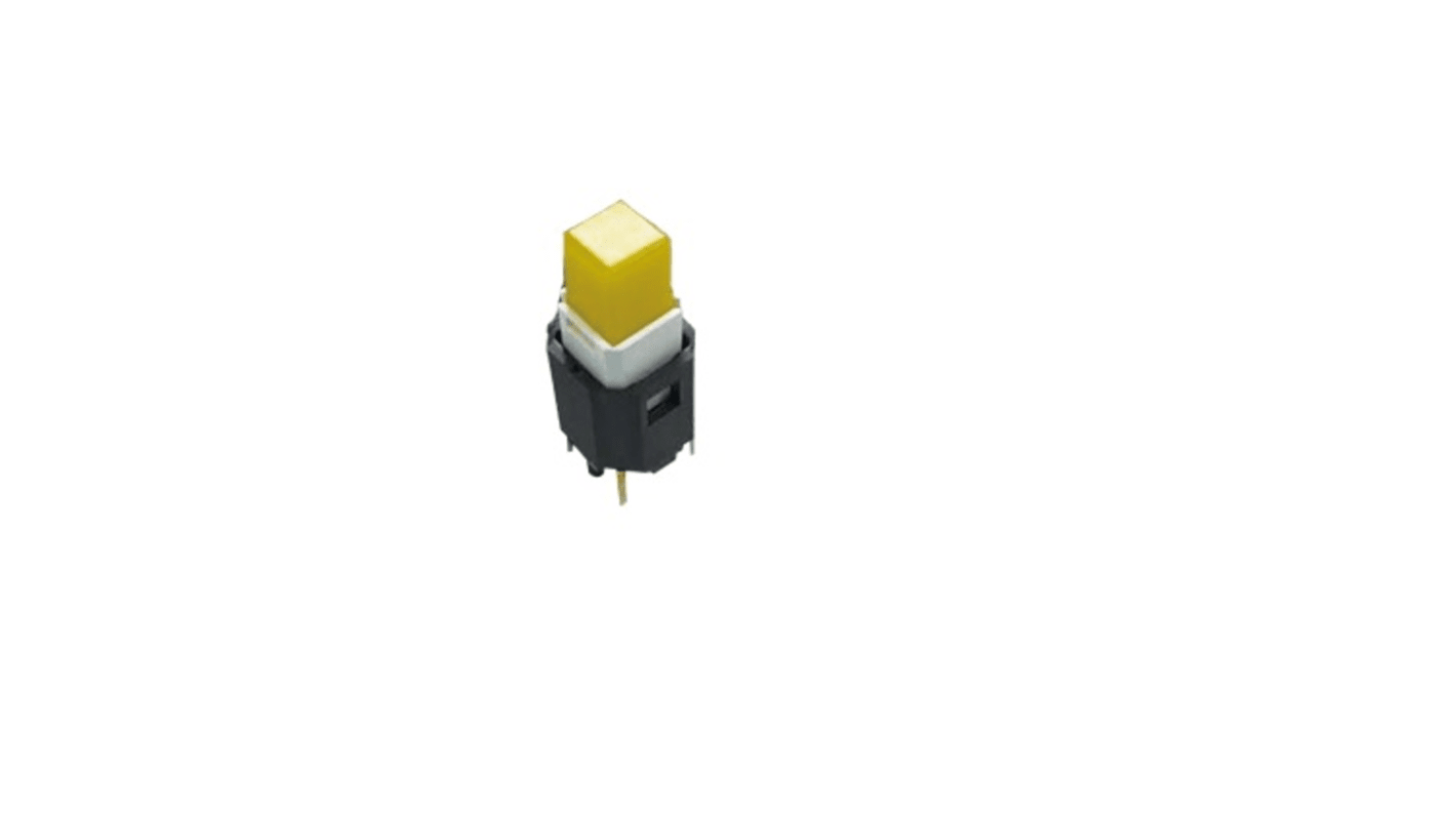 NIDEC COPAL ELECTRONICS GMBH CFPB Series Illuminated Push Button Switch, (On)-Off, PCB, SPDT, Yellow LED, 20V